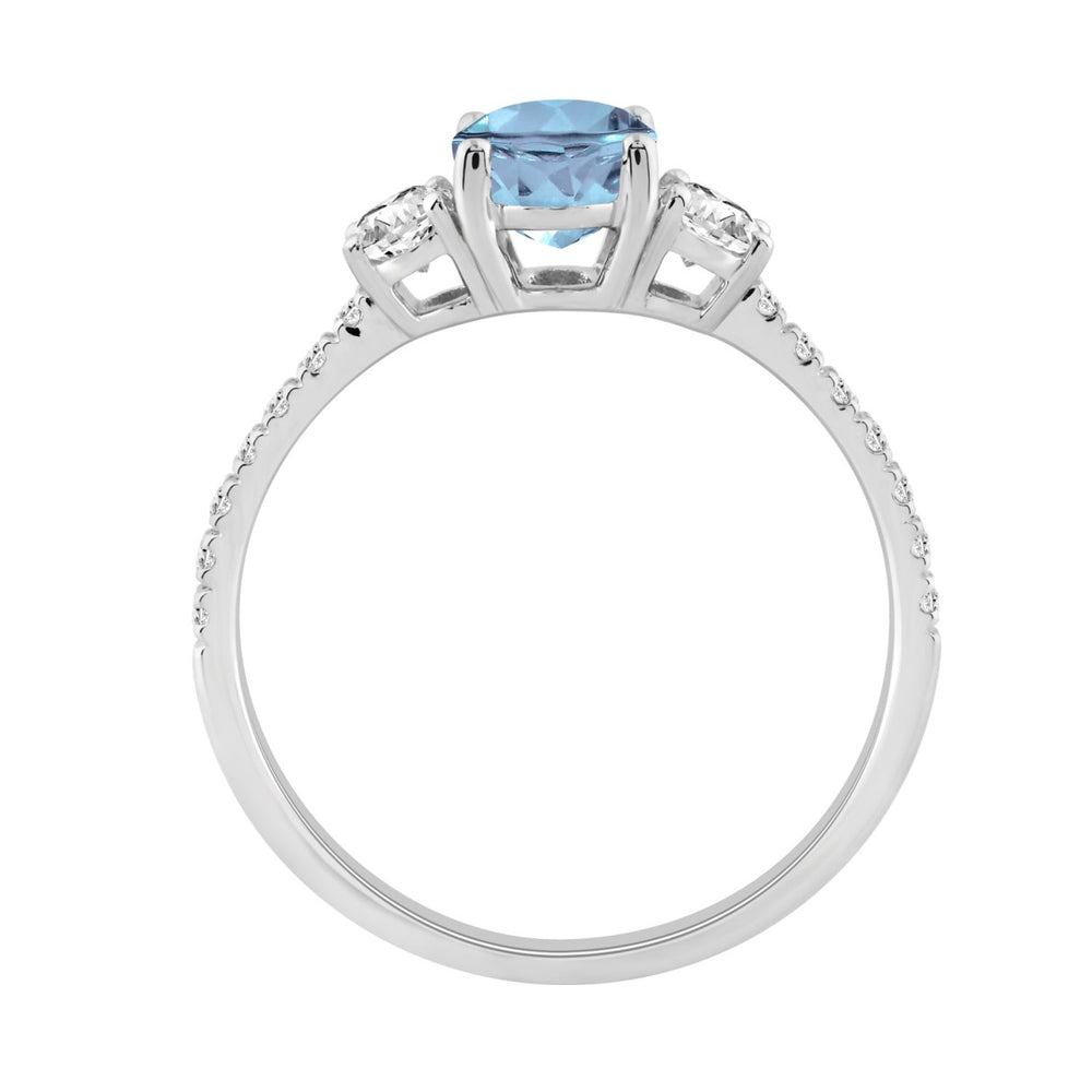 1 1/2CT Elegance Halo Ring 14k Round/Oval Diamond White Gold 1.00CT Blue Oval Center stone (Color F-G -Clarity VS1/VS2)