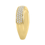 Elegant 10K Yellow Gold Lab Grown Diamond Ladies Ring 1/2Ct Round Cut Crossover Engagement Design (Color F-G -Clarity Vs1/Vs2)