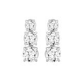 LADIES EARRINGS 3CT ROUND DIAMOND 14K WHITE GOLD (CENTER STONE ROUND DIAMOND 1 1/2CT )