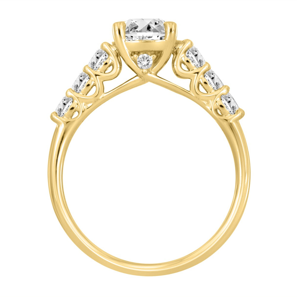 LADIES RING 1 1/2CT ROUND DIAMOND 14K YELLOW GOLD (CENTER STONE ROUND DIAMOND 1CT)