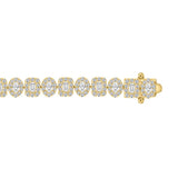 LADIES BRACELET 12 1/2CT ROUND/OVAL/EMERALD DIAMOND 14K YELLOW GOLD (CENTER STONE EMERALD/OVAL DIAMOND 1/4CT )