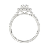 LADIES RING 1 1/2CT ROUND/PEAR DIAMOND 14K WHITE GOLD (CENTER STONE PEAR DIAMOND 1CT)