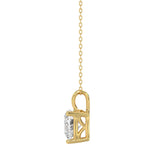 LADIES SOLITAIRE PENDANT WITH CHAIN 1CT HEART DIAMOND 14K YELLOW GOLD