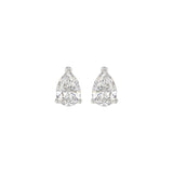 LADIES SOLITAIRE EARRINGS 1CT PEAR DIAMOND 14K WHITE GOLD