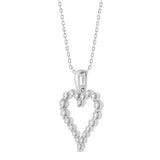 Silver 0.50ct Round Diamond Ladies Heart Necklace