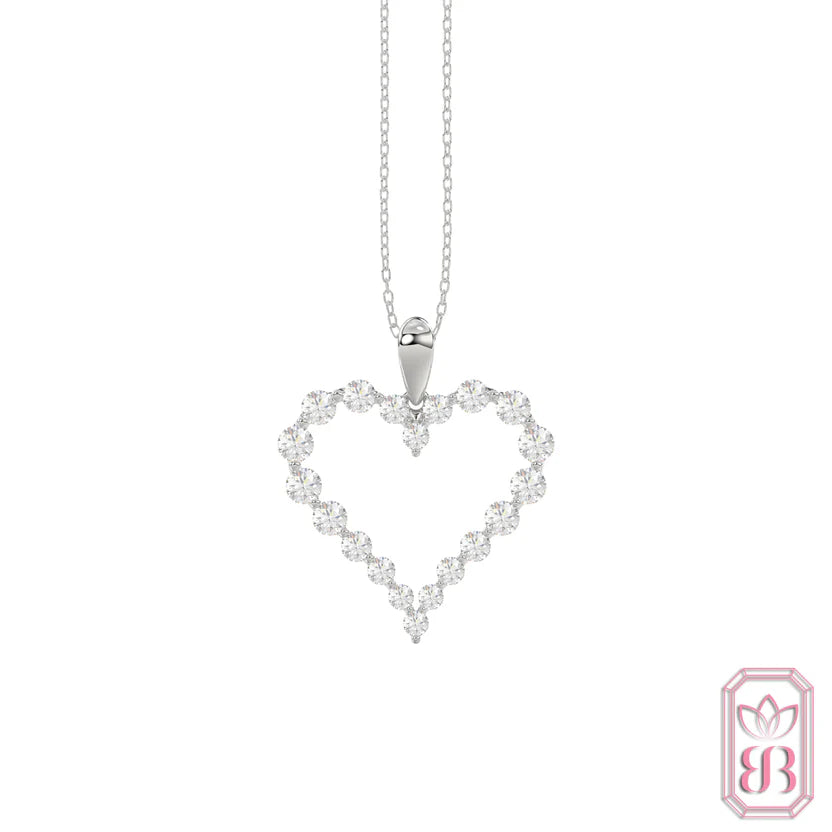 Forever Love Heart Necklace | 0.50 CTW Lab-Created Diamonds | Sterling Silver