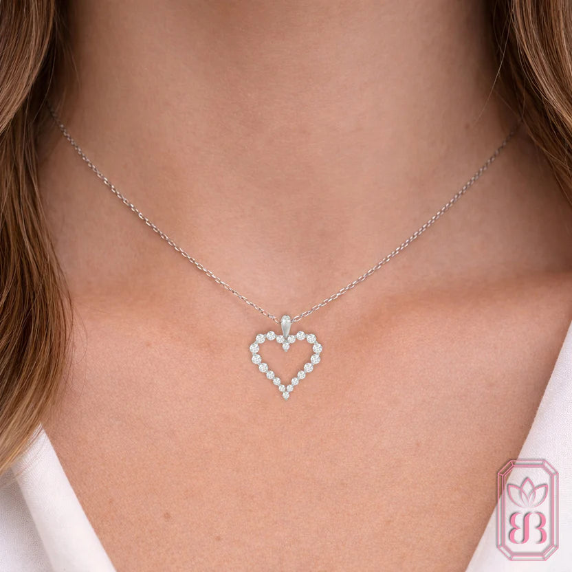 Forever Love Heart Necklace | 0.50 CTW Lab-Created Diamonds | Sterling Silver