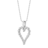 Silver 0.75ct Round Diamond Ladies Heart Necklace