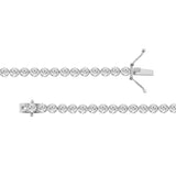 Silver 3.00ct Round Diamond Ladies Bracelet