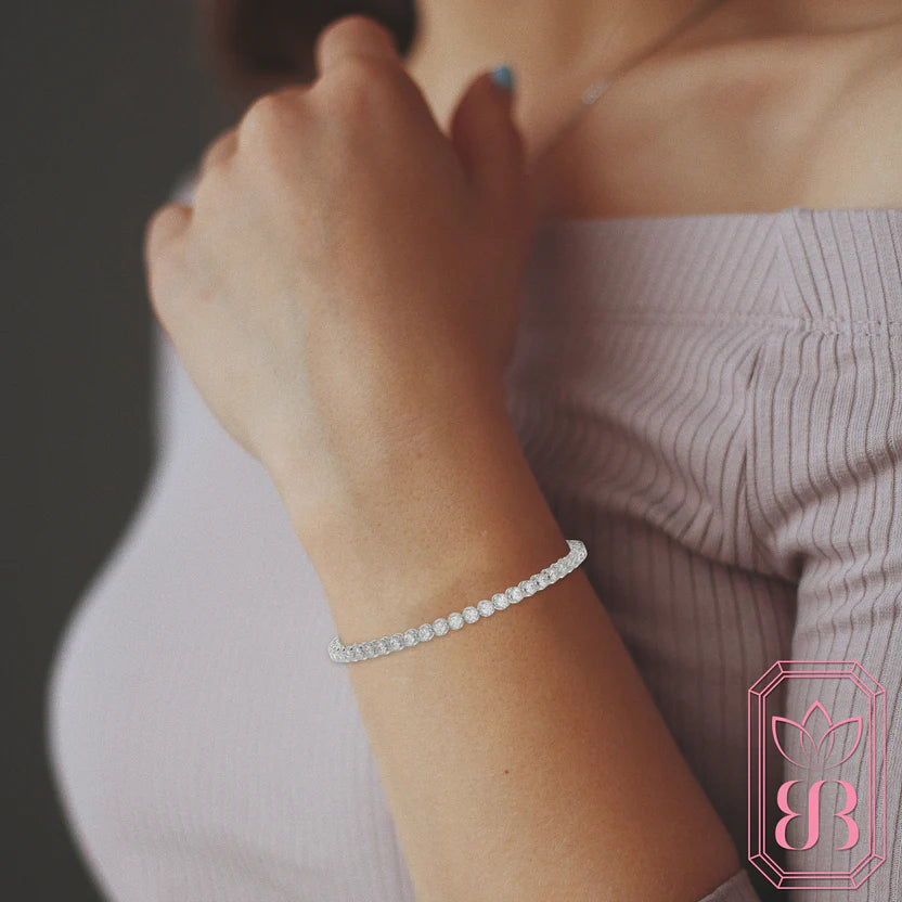 Sparkling Tennis Bracelet for Her | 3.00 CTW Lab-Created Diamonds | Sterling Silver