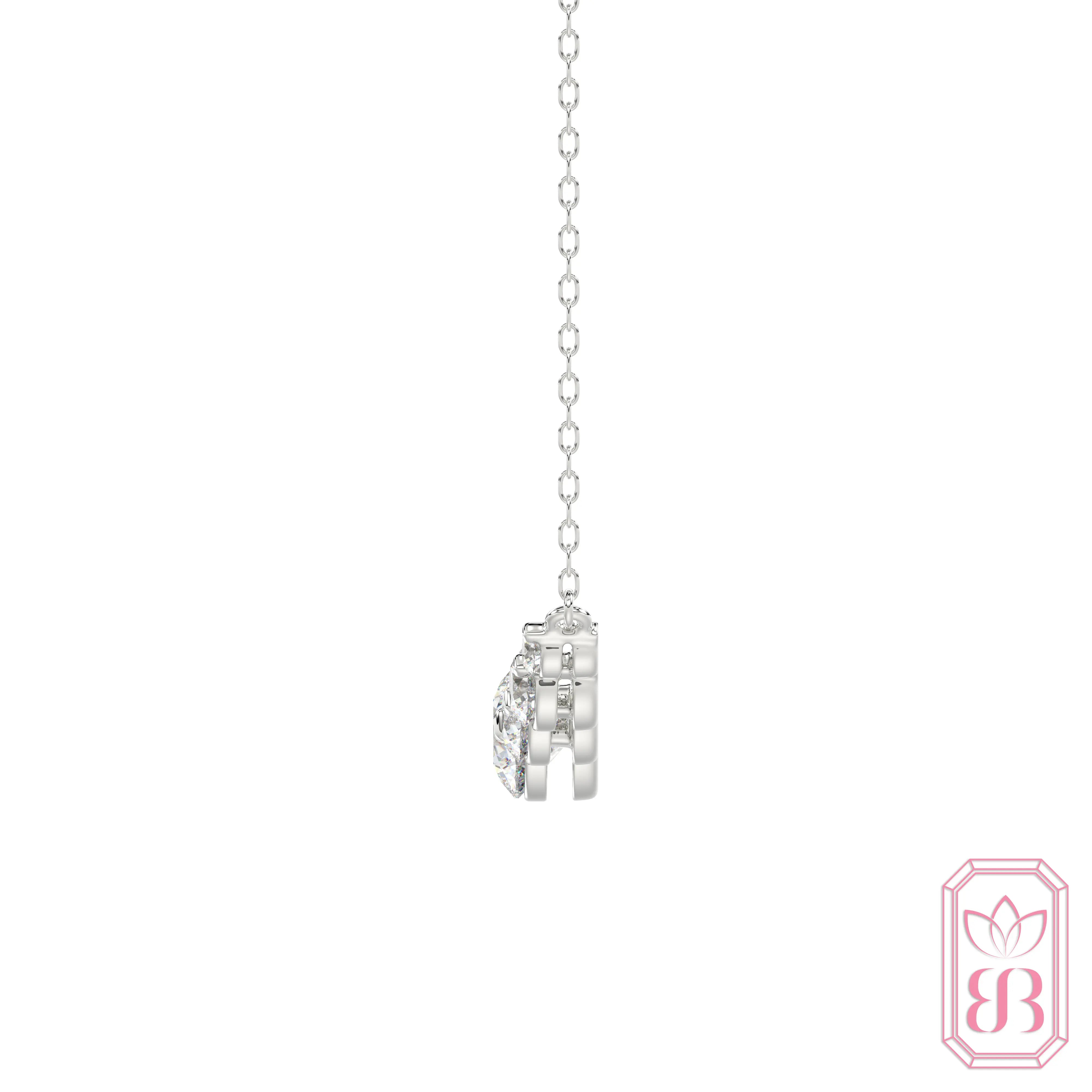 Seven Diamond Curve Necklace | 1.00 CTW Lab-Created Diamonds | Sterling Silver