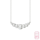 Seven Diamond Curve Necklace | 1.00 CTW Lab-Created Diamonds | Sterling Silver