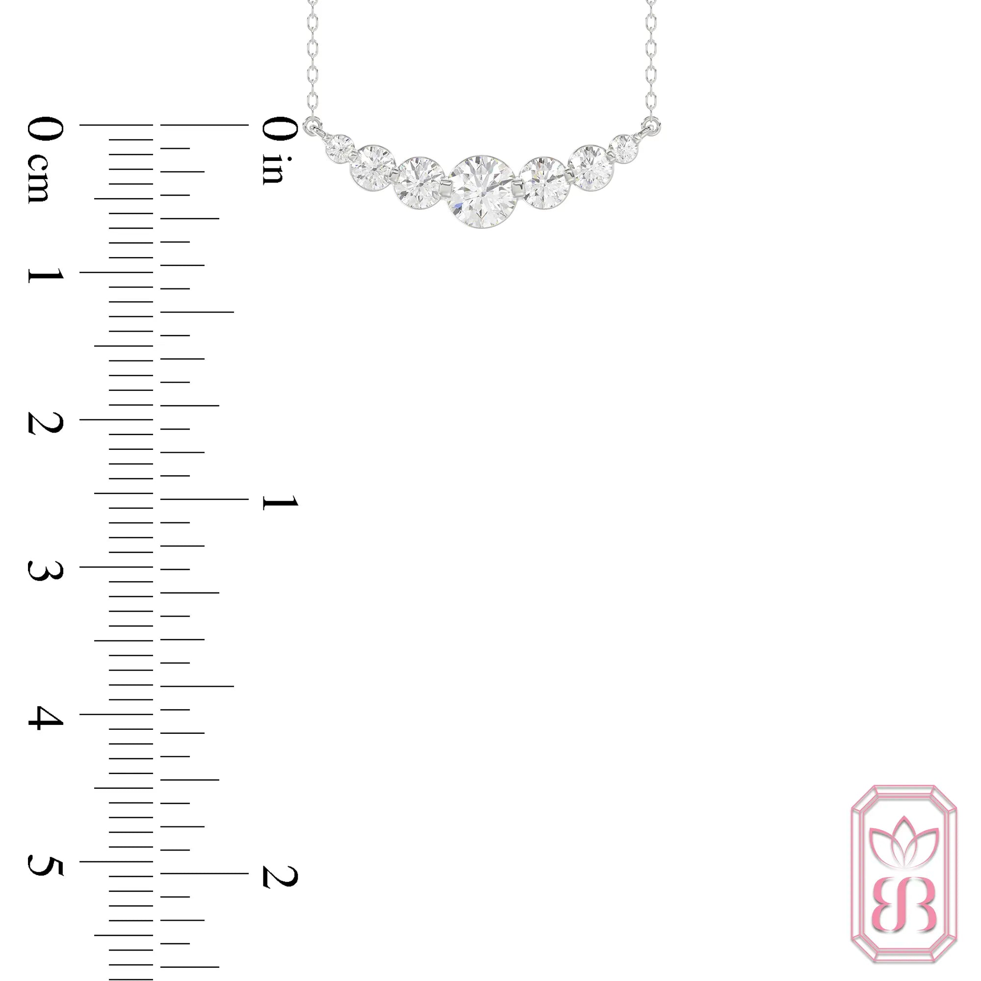 Seven Diamond Curve Necklace | 1.00 CTW Lab-Created Diamonds | Sterling Silver