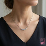 Seven Diamond Curve Necklace | 1.00 CTW Lab-Created Diamonds | Sterling Silver
