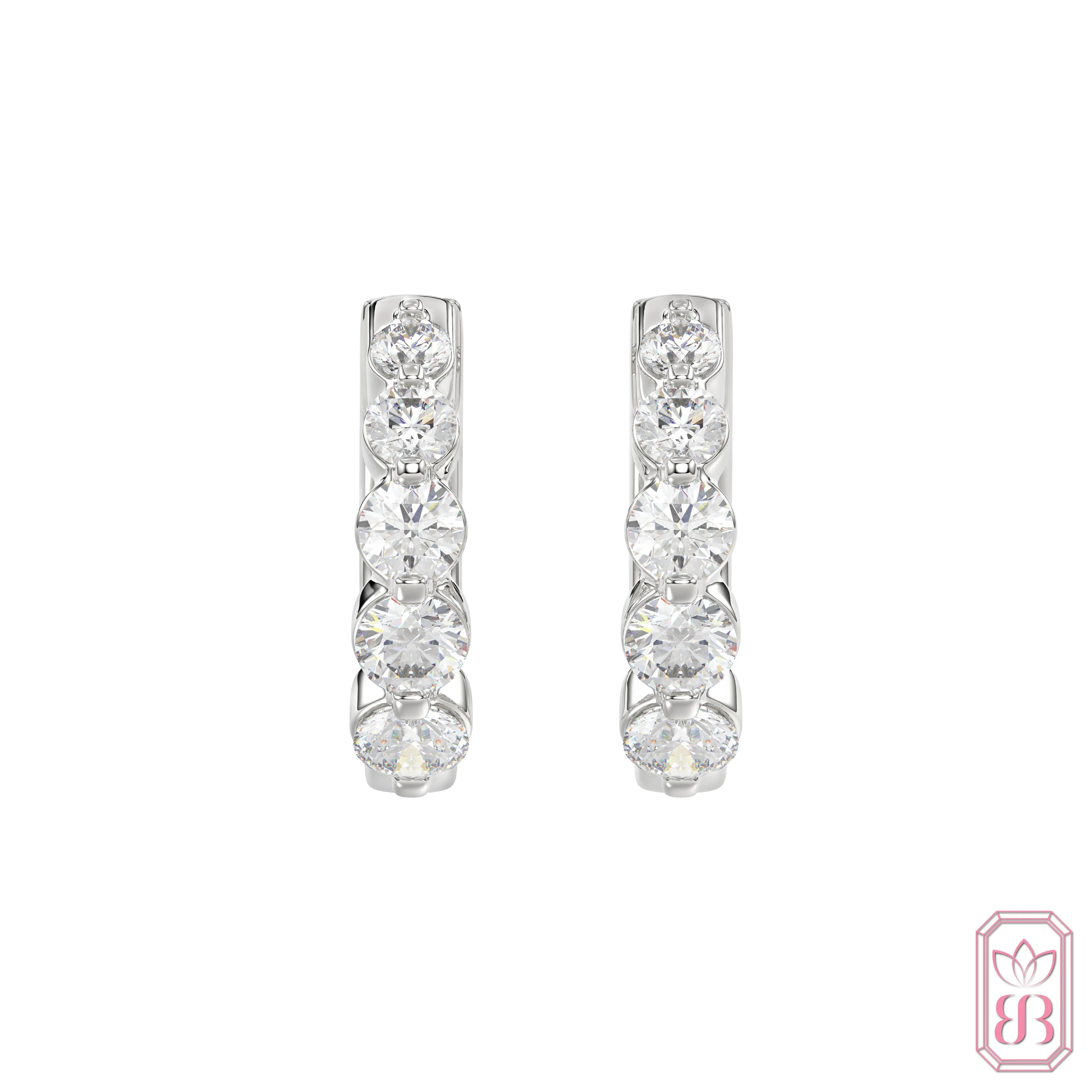 Diamond Huggies - Hoop Earrings | 1.00 CTW Lab-Created Diamonds | Sterling Silver
