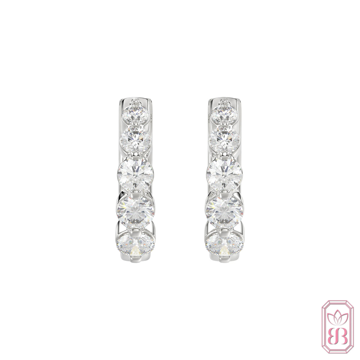 Diamond Huggies - Hoop Earrings | 1.00 CTW Lab-Created Diamonds | Sterling Silver