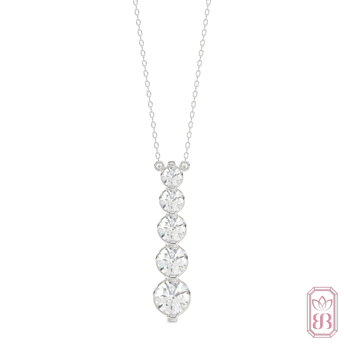 Diamond Drop Necklace | 1.00 CTW Lab-Created Diamonds | Sterling Silver