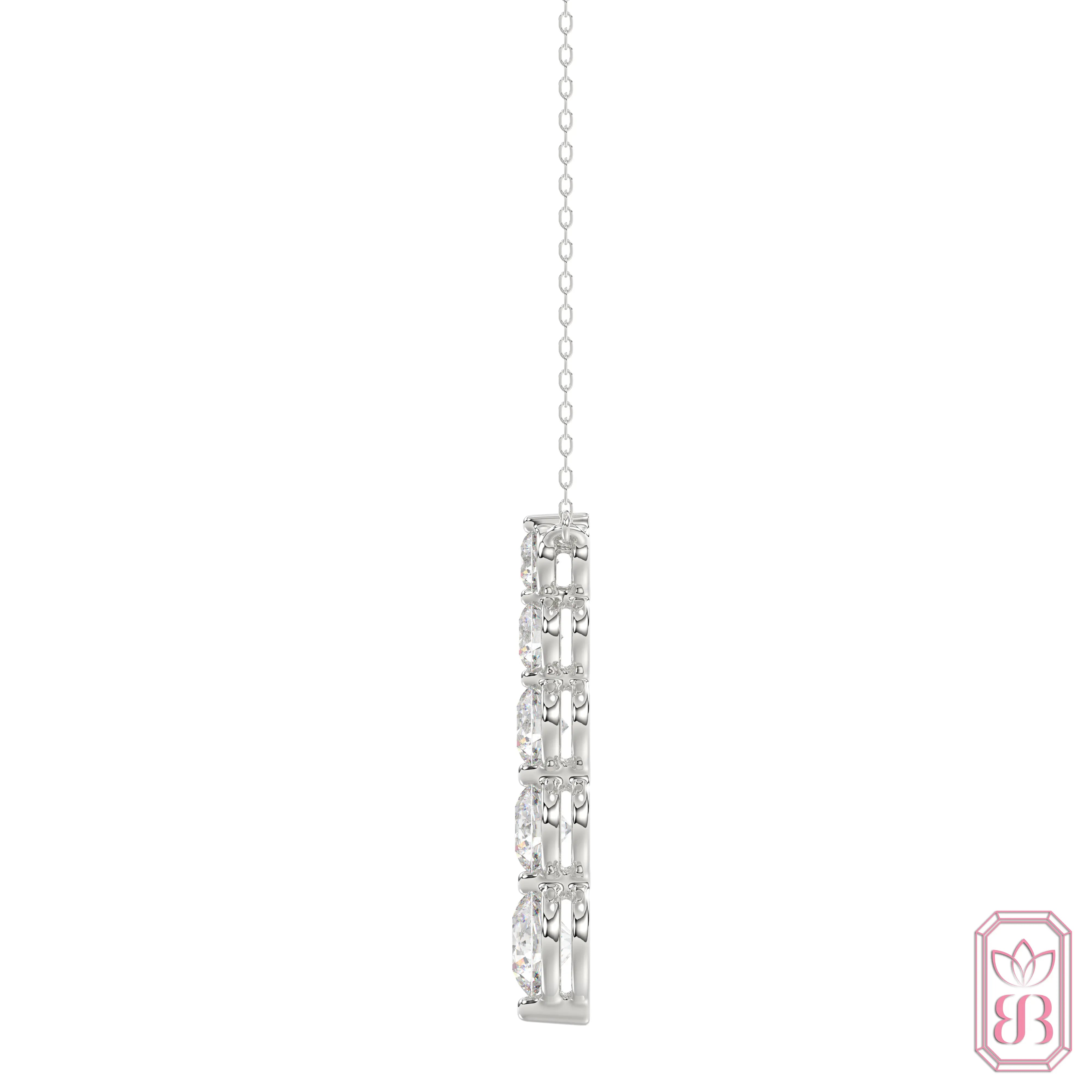 Diamond Drop Necklace | 1.00 CTW Lab-Created Diamonds | Sterling Silver