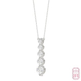 Diamond Drop Necklace | 1.00 CTW Lab-Created Diamonds | Sterling Silver