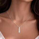 Diamond Drop Necklace | 1.00 CTW Lab-Created Diamonds | Sterling Silver
