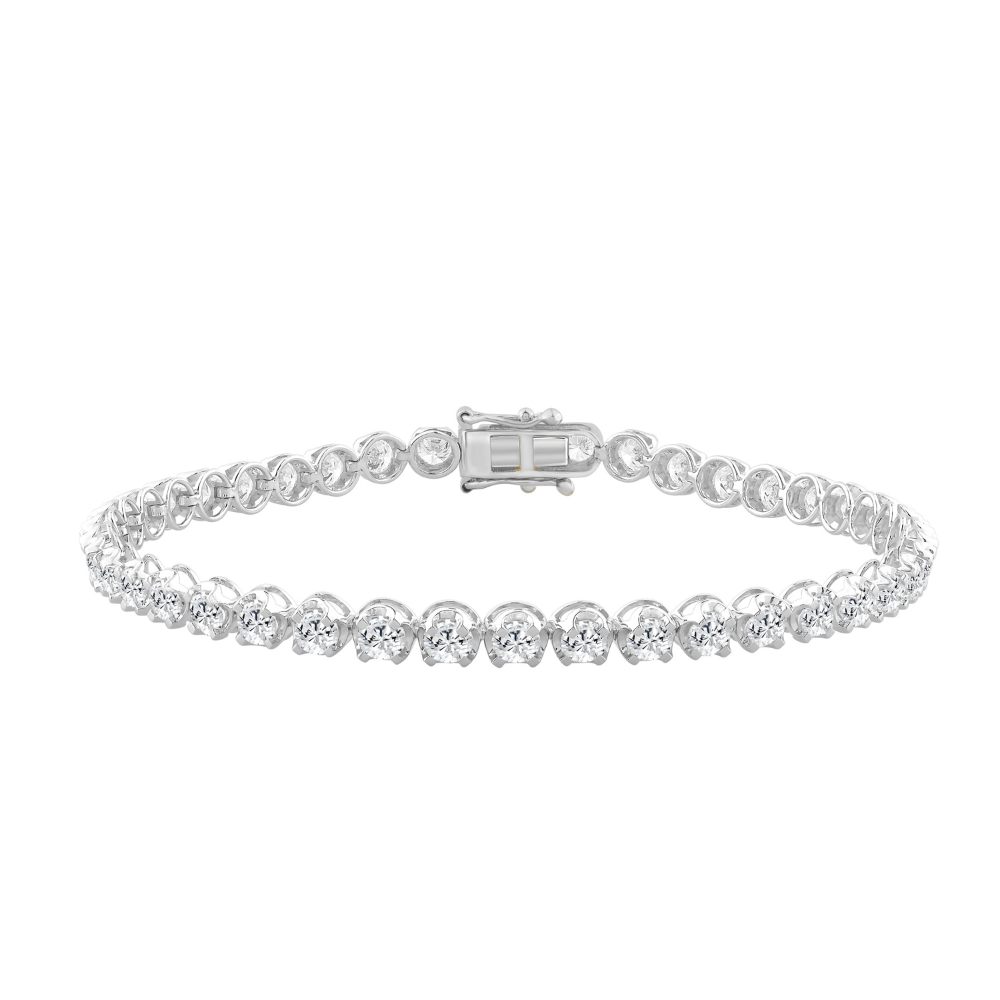 10K White Gold 5.00ct Round Diamond Ladies Bracelet